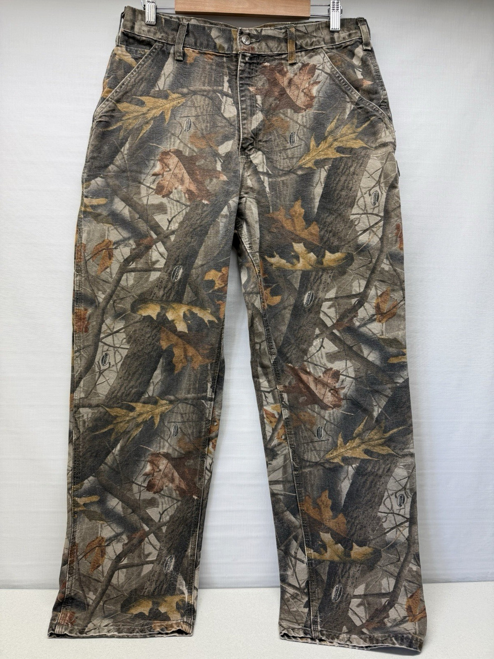 Carhartt B158 CMO Pants Mens 36x32 Realtree Hardwoods Camo Canvas Carpenter Jean